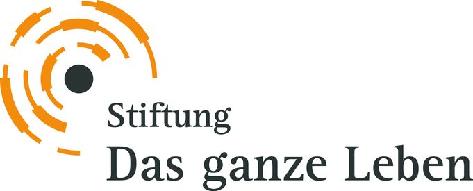 Logo der Stiftung Das ganze Leben mit orangen Kreisen