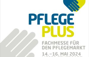 PflegePlus Logo Fachmesse für den Pflegemarkt 14.–16. Mai 2024 Messe Stuttgart